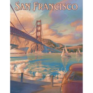 Fémplakát - San Francisco (Golden Gate Bridge)