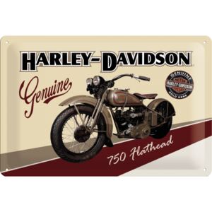 Nostalgic Art Fémtáblák: Harley-Davidson Genuine (750 Flathead) - 20x30 cm