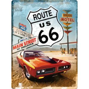 Nostalgic Art Fémtáblák - Route 66 (piros autó)