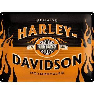 Nostalgic Art Fémplakát - Harley-Davidson (Flames)