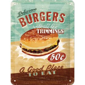 Nostalgic Art Fémplakát: Burgers - 20x15 cm