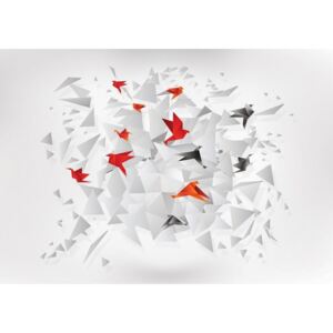 Vászonkép: Origami birds (5) - 75x100 cm