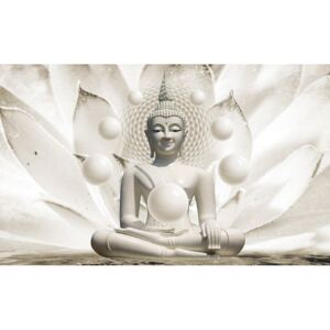 Buvu Vászonkép: Fehér Buddha - 75x100 cm