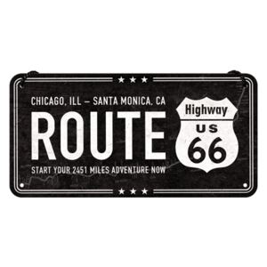Nostalgic Art Fémtáblák: Route 66 (Chicago - Santa Monica) - 10x20 cm