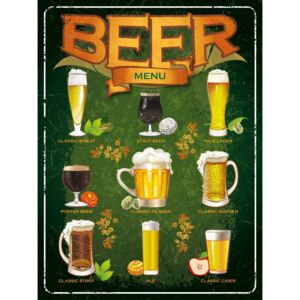 Postershop Fémtáblák - Beer menu