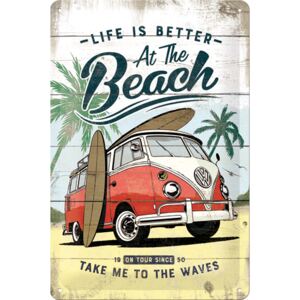 Buvu Fémtáblák: VW Life is Better at the Beach - 30x20 cm