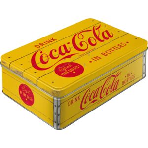 Nostalgic Art Fémdoboz lapos - Coca-Cola (sárga logó)