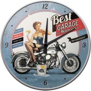 Nostalgic Art Retró óra - Best Garage for Motorcycles