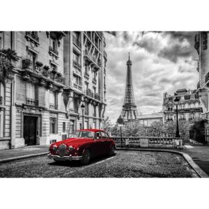 Fotótapéta: Eiffel-torony és vintage autó - 254x368 cm