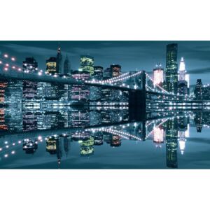 Vászonkép: Kék Brooklyn Bridge - 75x100 cm