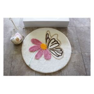 Alessia fürdőszobai szőnyeg virágos motívummal, Ø 90 cm