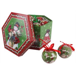 Hangulatos karácsonyfadísz díszdobozban - 14 darabos - hóemberes