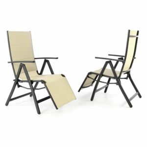 Kerti összecsukható székek DELUXE 2 db - bézs