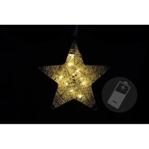 Karácsonyi csillag 25cm/10x LED - meleg fehér