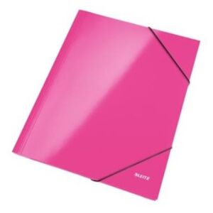 Gumis mappa, 15 mm, karton, A4, lakkfényű, LEITZ Wow, rózsaszín (E39820023)