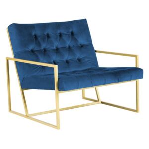 Bono kék fotel aranyszínű konstrukcióval - Mazzini Sofas