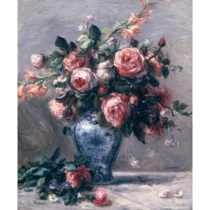 Vase of Roses Festmény reprodukció, Pierre Auguste Renoir