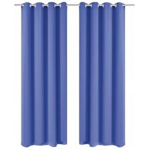 2 db kék sötétítőfüggöny fém függönykarikákkal 135 x 245 cm
