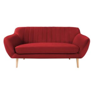 Sardaigne piros 2 személyes kanapé világos lábakkal - Mazzini Sofas