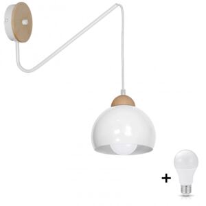 Milagro DAMA fehér állítható fali lámpa (MLP6430) 1xE27 + ajándék LED izzó