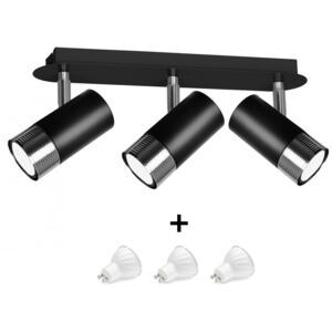Milagro DANI fekete /ezüst mennyezeti lámpa (MLP6230) 3xGU10 + ajándék LED izzók