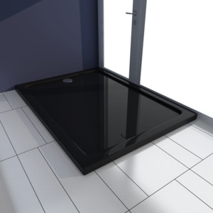 Fekete téglalap alakú ABS zuhanytálca 80 x 110 cm