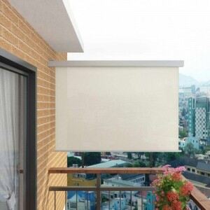 Többfunkciós krémszínű oldalsó napellenző erkélyre, 180x200 cm
