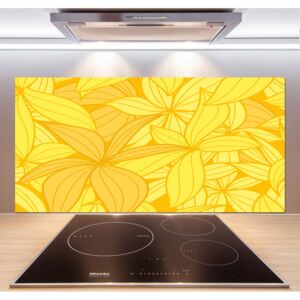 Konyhai hátfal panel üveg Sárga virágok háttér