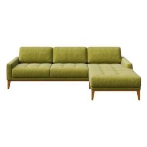 Musso Tufted zöld kanapé jobb oldali fekvőfotellel - MESONICA