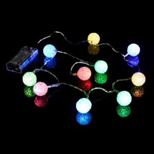 Karácsonyi dísz 10 LED fénygömb - színes