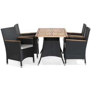 Asztal és szék garnitúra VG7265, Párna színe: Fehér