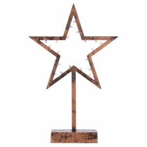 Karácsonyi csillag állvánnyal 39cm/20x LED - bronz