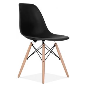 Modern műanyag szék, bükk - fekete - FJORD