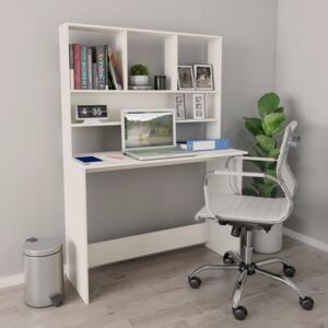 Fehér forgácslap íróasztal polcokkal 110 x 45 x 157 cm