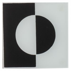 S-art - Üvegtálca fekete-fehér 4 db - S-Art 9 x 9 cm (593615)
