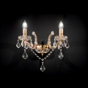 FLORIAN Klasszikus-kristály fali lámpa, arany, kettes