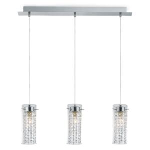 IGUAZU' Modern-kristály függő lámpa, átlátszó, szürke, hármas