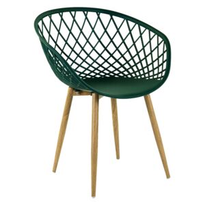Modern műanyag szövött szék, sötétzöld - STOCKHOLM