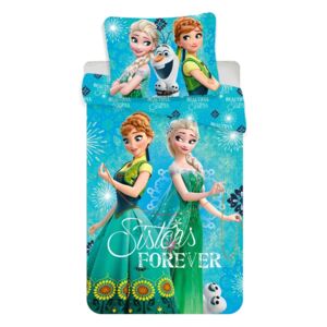 Jégvarázs gyermek pamut ágynemű Frozen Sisters, 140 x 200 cm, 70 x 90 cm