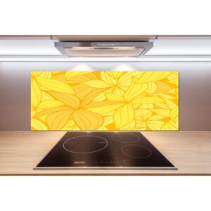 Hátfal panel konyhai Sárga virágok háttér