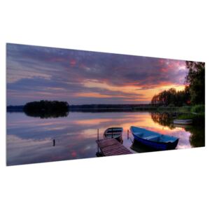 Romantikus tájkép tóval (Modern kép, Vászonkép, {dim}})