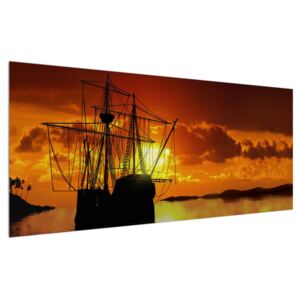 Hajó képe naplementekor (Modern kép, Vászonkép, {dim}})
