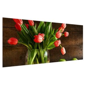 Piros tulipánok a vázában (Modern kép, Vászonkép, {dim}})