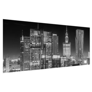 New York fekete-fehér városkép (Modern kép, Vászonkép, 120x50 cm)