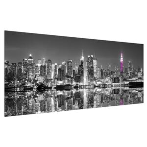 New York fekete-fehér városkép (Modern kép, Vászonkép, 120x50 cm)