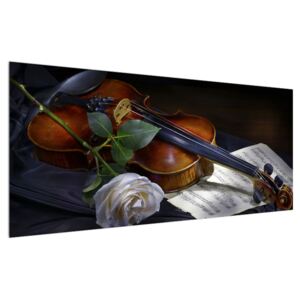 Rózsa és a hegedű képe (Modern kép, Vászonkép, {dim}})