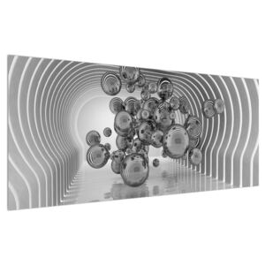 Absztrakt fekete-fehér kép-buborékok (Modern kép, Vászonkép, {dim}})