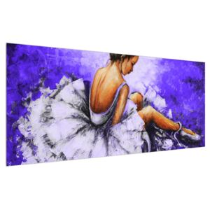 Ülő balerina képe (Modern kép, Vászonkép, 120x50 cm)