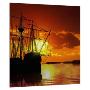 Hajó képe naplementekor (Modern kép, Vászonkép, {dim}})
