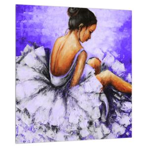 Ülő balerina képe (Modern kép, Vászonkép, 30x30 cm)